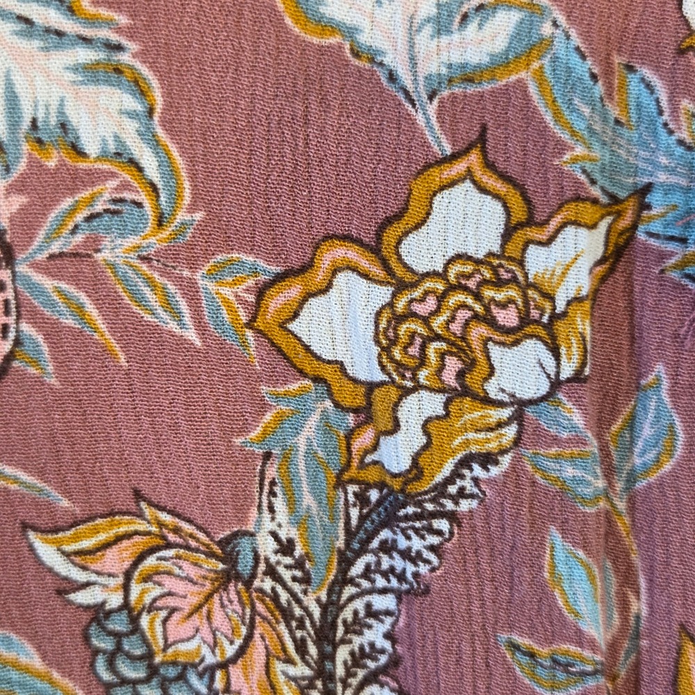 Knox Rose Smocked Midi Dress Women Size Medium Floral Boho Cottage Prairie - Picture 10 of 14